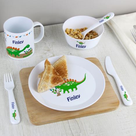 Personalised Dinosaur 3 Piece Plastic Cutlery Set Extra Image 3